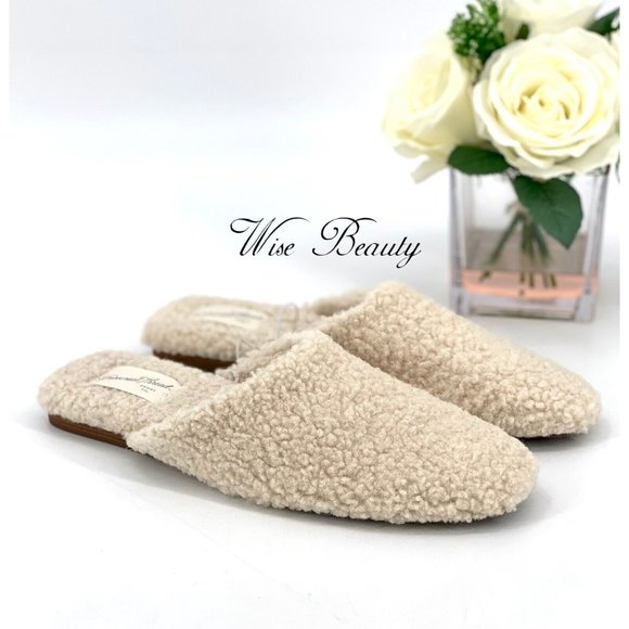 NEW Womens Margot Sherpa Mule Sz 9.5 Slip-On Cream Memory Foam Universal Thread - Picture 3 of 9